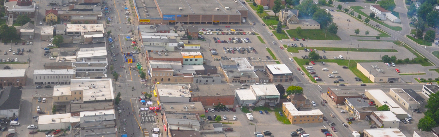 aerial view of Downtown Tillsonburg