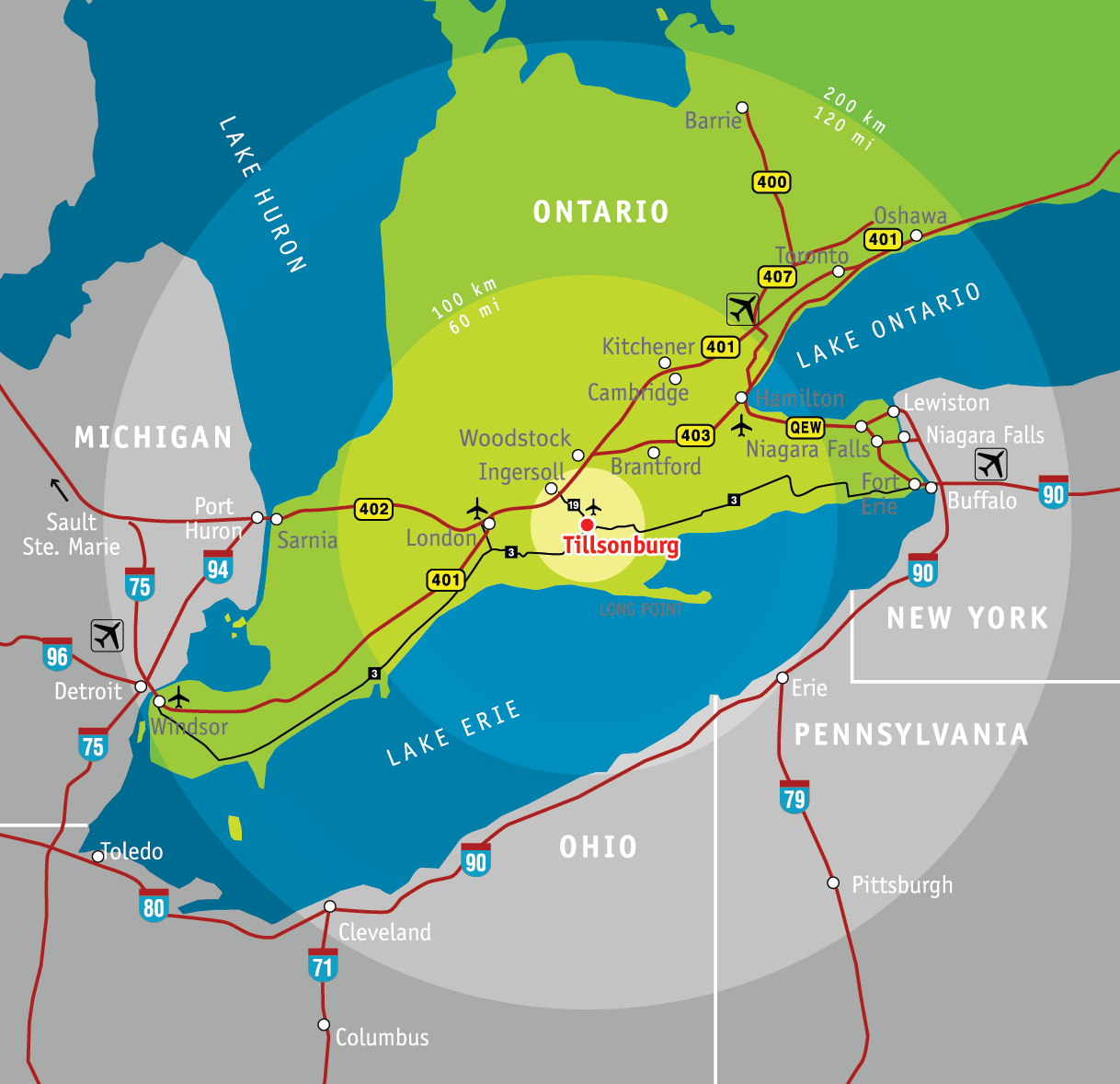map of southwestern Ontario