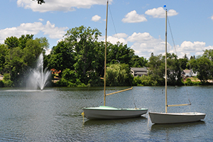 two sailboats anchored at Lake Lisgar