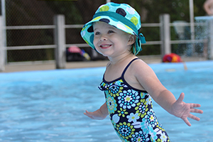 cute toddler at lake lisgar waterpark