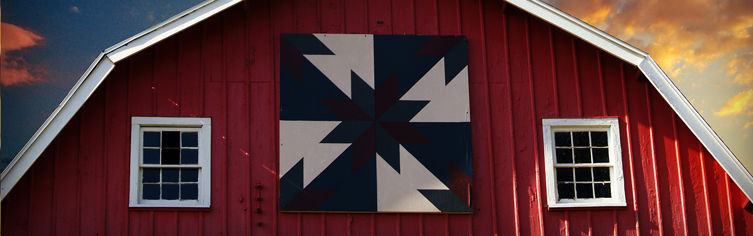 barn quilt square on barn