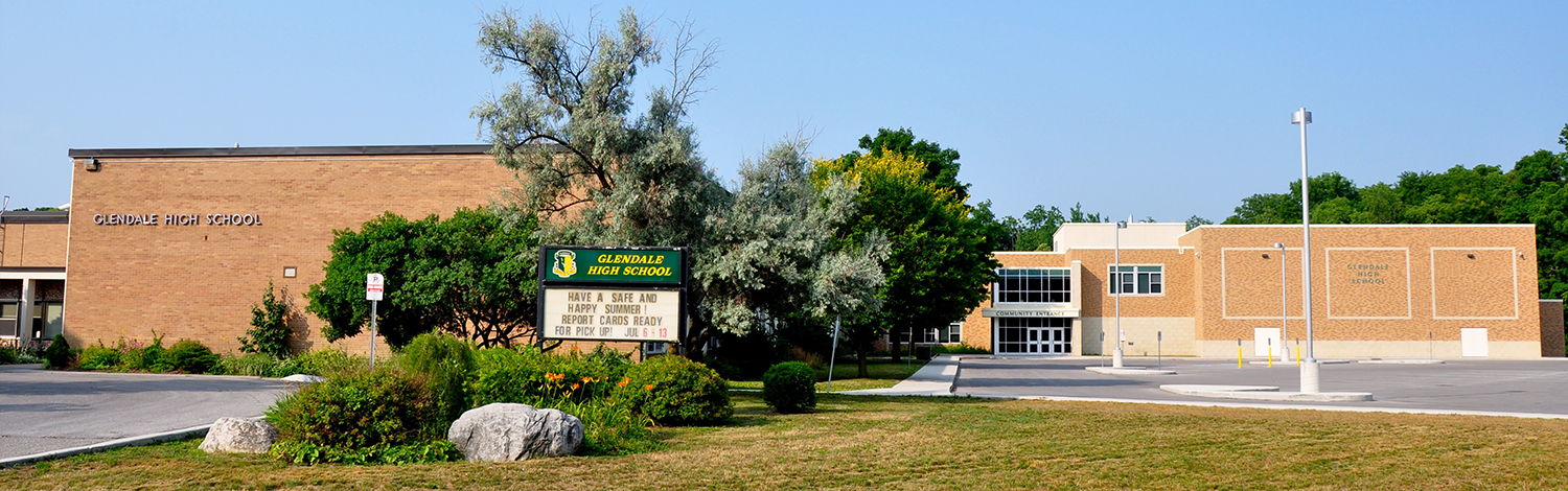 glendale high school sign and school