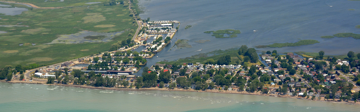 aerial view of Long Point Bay