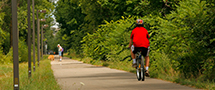 cyclist on trail in Tillsonburg