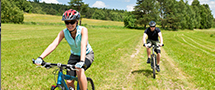 cyclists riding in country