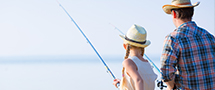 father and daughter fishing